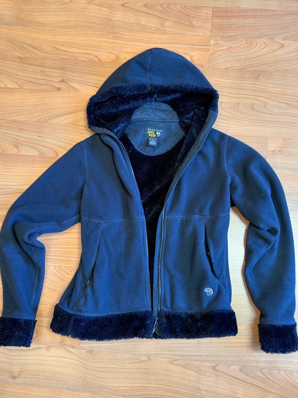 Mountain Hardwear Black Hooded Fleece Jacket